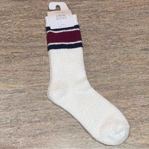 NEW Comfy Crew Socks with Maroon and Navy Stripes